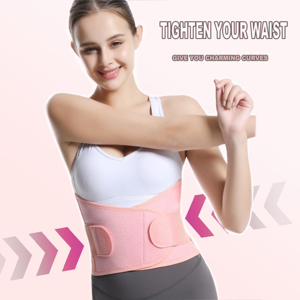 1Pc Pink Waist Trainer Belt For Women - Sports Waist Trimmer Body Shaper Posture Correcter Support For Everyday Wear Workouts