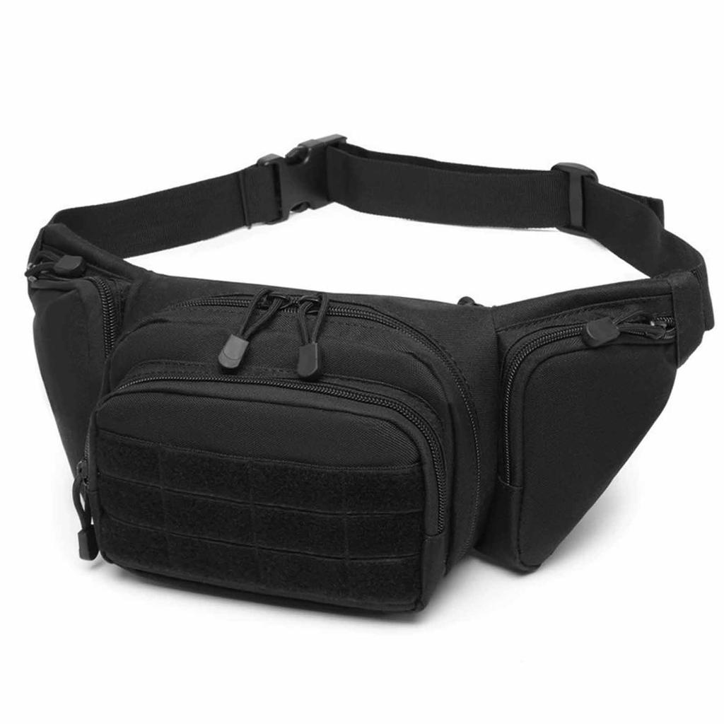 Men's Outdoor Nylon Waist Pack –  Bodypack, Hiking Phone Pouch,  Green Belt Bag for Camping, Hunting, Climbing, Airsoft, and Sports