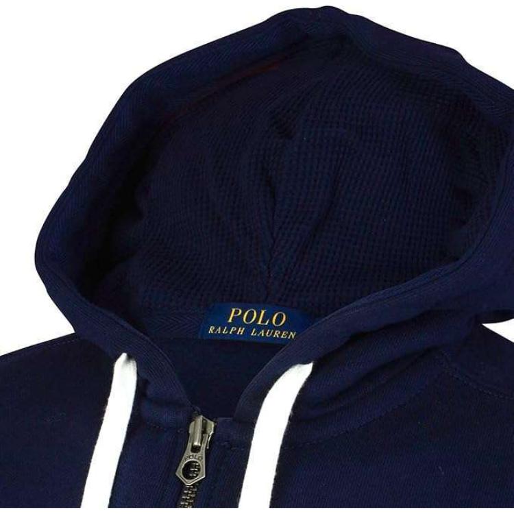 Polo Ralph Lauren Gold Logo Hooded Long Sleeve Sweatshirt Men Sweatshirt Navy-Blue 710584554-004
