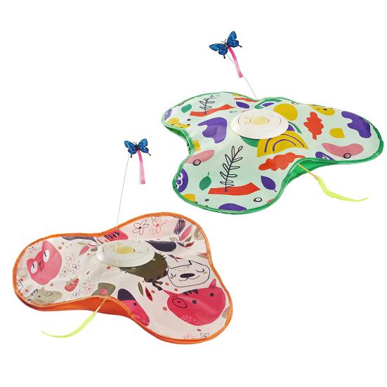 Hide And Seek Cat Toy Interactive Automatic Play Toy with Butterfly Wand And Moving Concealed Feather Kitten Exercise Hunting Game