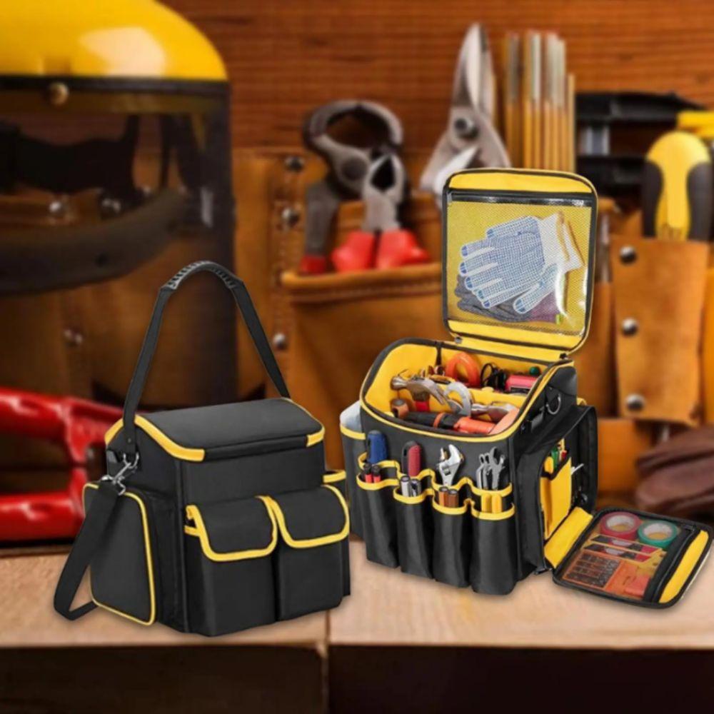Large Capacity Tool Kit Wear-resistant Tool Tote Bag Removable Baffle Tool Organizer  Workshop