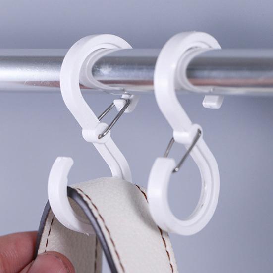 8 stuks S-vormige anti-val plastic haken Sterke dragende roestbestendige multifunctionele douchegordijnhaken