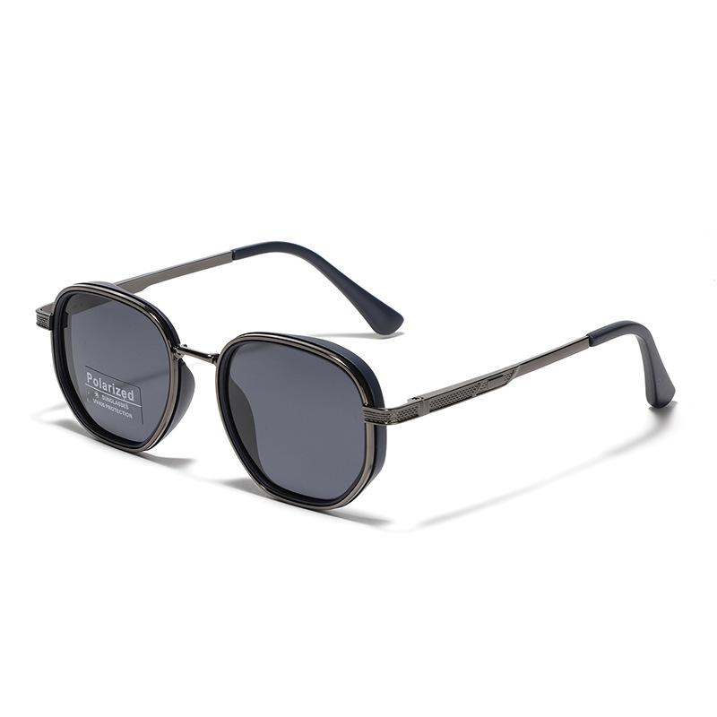 Glasses Material Tac Polarized Sunglasses Men'S Driver'S Glasses Round Semi-Metallic Sunglasses Women