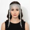 Luxury Rhinestone Headdress Long Tassel Tassel Hair Chain Hair Jewelry Headpiece Cap  Party Props