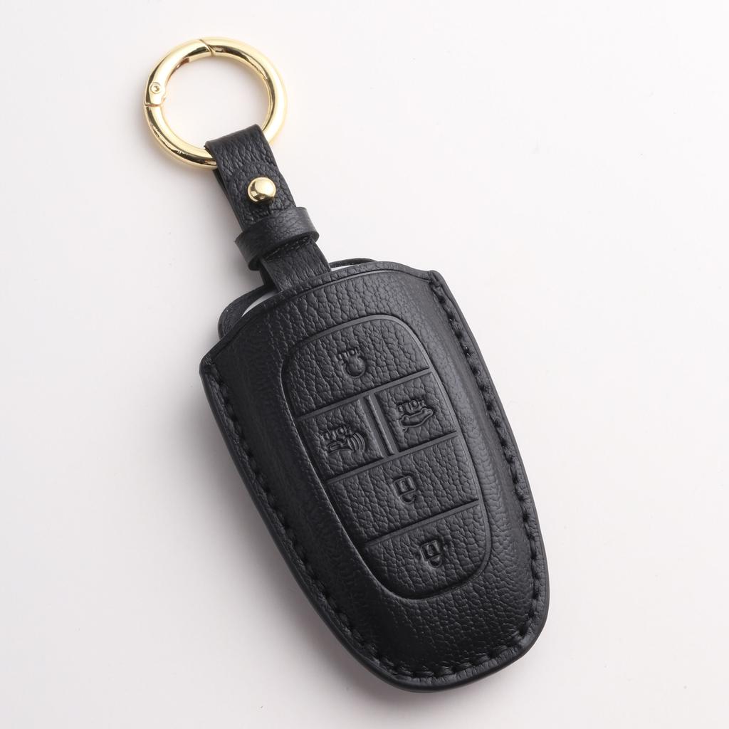 Customized Key Cover Is Suitable for the New Modern Hyundai Hand-stitched High-end Car Key Bag Leather.