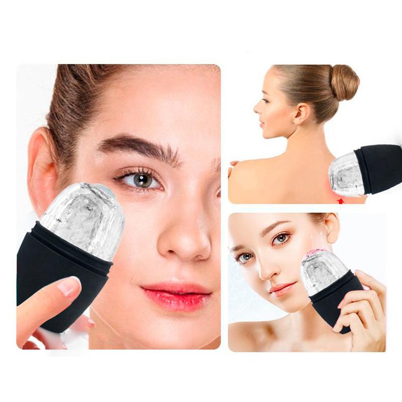 1Pcs Ice Cube Beauty Massage Silicone Ice Mold Summer Reusable Ice Face Roller For Eye Puffiness Ice Facial Roller Shrink Pores