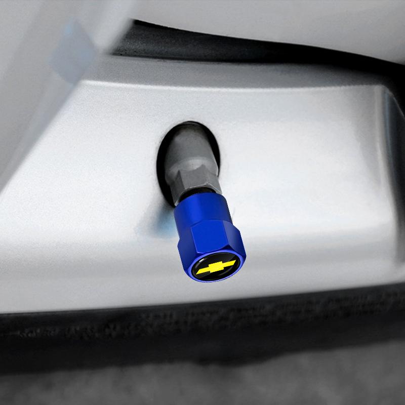 4 Tapones de Válvula Atornillados para Neumáticos de Rueda de Coche Insignia Accesorios para Coche Para Chevrolet Captiva Cruze Silverado Spark Crvalier Malibu