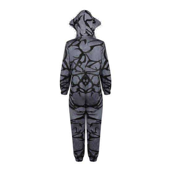 Erkek Kadın için Yetişkin Etçil Çiçek Tulum Pijama Noel Cosplay Tek Parça Kostüm Kapüşonlu Pijama Tulum