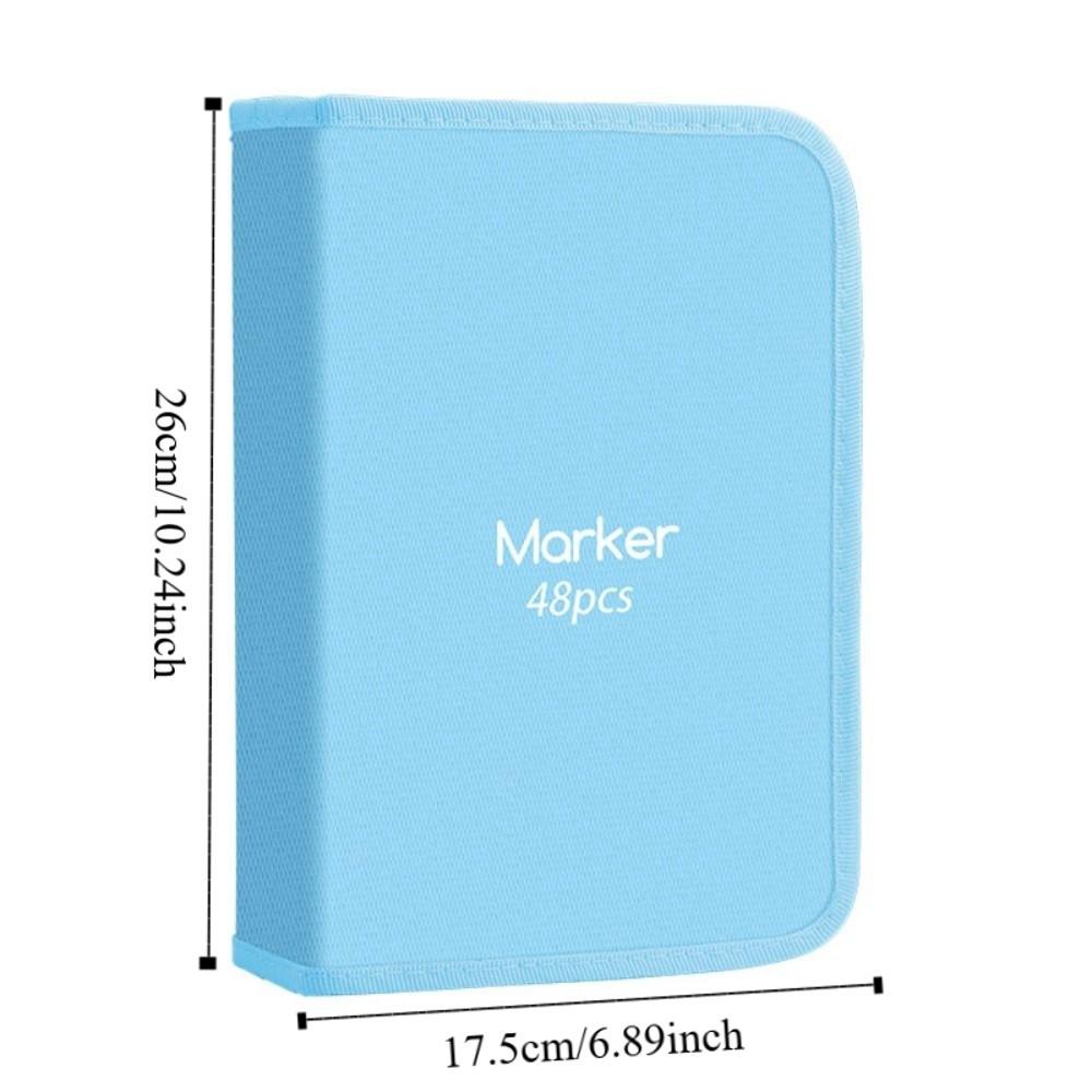 Zipper Art Marker Pen Storage Bag Folding Marker Pen Contaioner  For 24/36/48/60Pcs