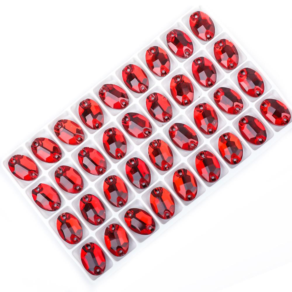 

Мягкий овальный стеклянный страз цвета AB с двумя отверстиями, пришивные украшения для одежды и DIY-крафт-проектов. 11x16mm, 36 pieces/bag