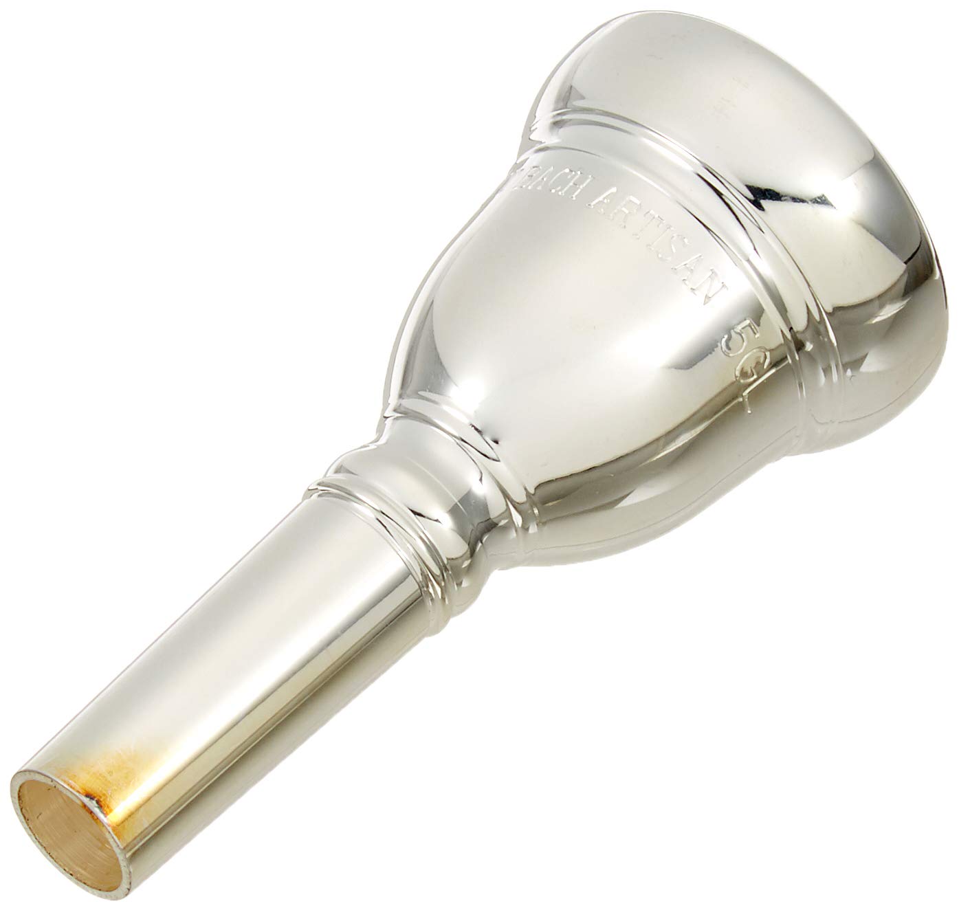Bach Bass Trombone Artisan Finish Mouthpiece, (Arisan), 5GL, Silver-Plated (Large Bore)
