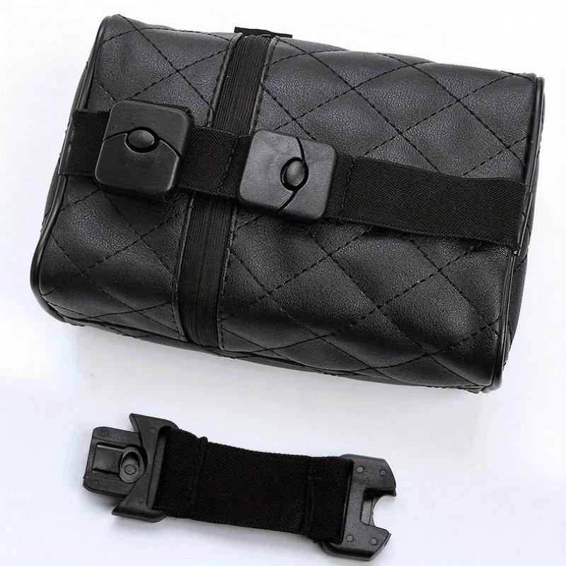 A simple, fashionable and convenient tissue bag made of universal leather for automobiles