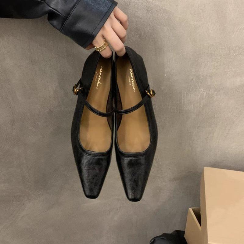 Versatile spring evening new shoes small thick heel Mary Jane single shoes women's head retro high heels