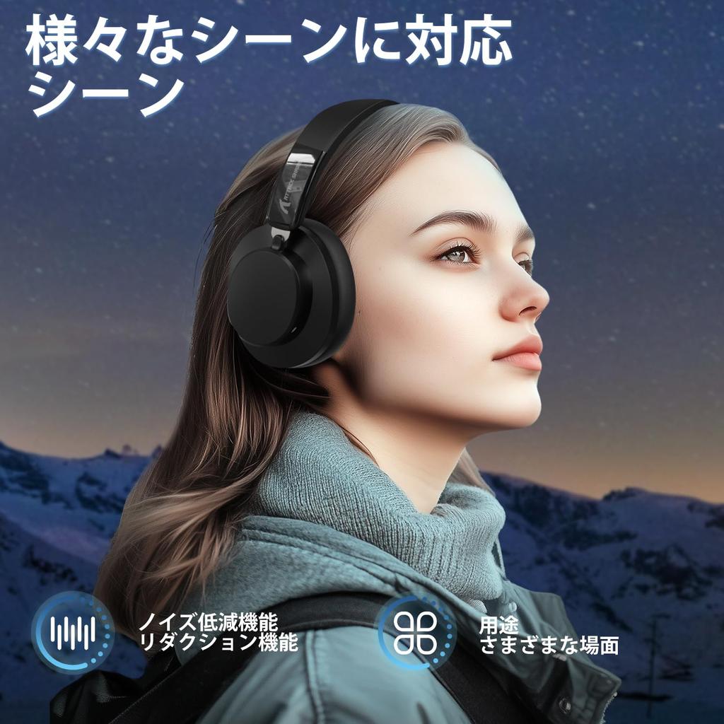 ATTACK SHARK G500 BT5.3 Wireless Over-Ear Headphones with 30 Hours of Music Time, Active Noise Cancelling, Sound-Isolating Earphones (NAC Bluetooth