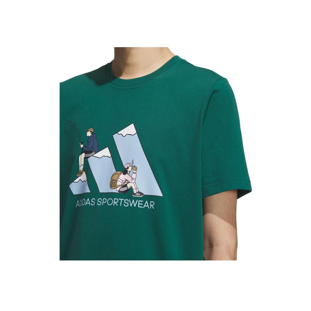 Adidas Graphic Short Sleeve T-Shirt Unisex Tops Forest-Green KB7750