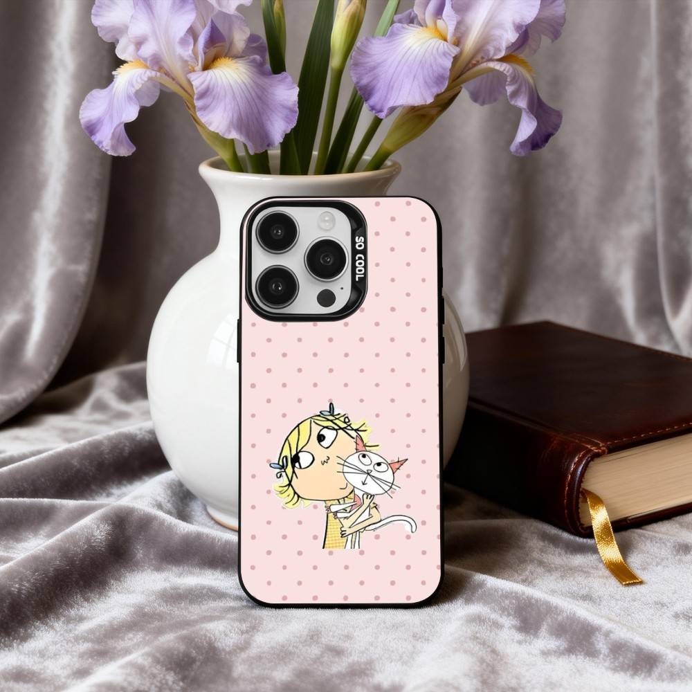 C-Charlie-E and L-Lola-A  Phone Case For iPhone17,16,15,14,13,12,11 Plus,Pro Max Candy Silver Plated Inside Cover