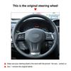 Red Line with Red Strip Hand-Braids Car-styling Steering Wheel Cover Leather Trim For Subaru Forester 2008-2015 XV 2012-2015