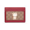 Gucci X Doraemon Collaboration Vintage Logo Canvas And Leather Card Holder Unisex Card Holder Ebony Red 654539-2T4AG-9795