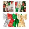 Fabric Christmas Bowknot Hanging Decoration With Shimmering Plaids Design For Christmas Party Home Holiday Accent