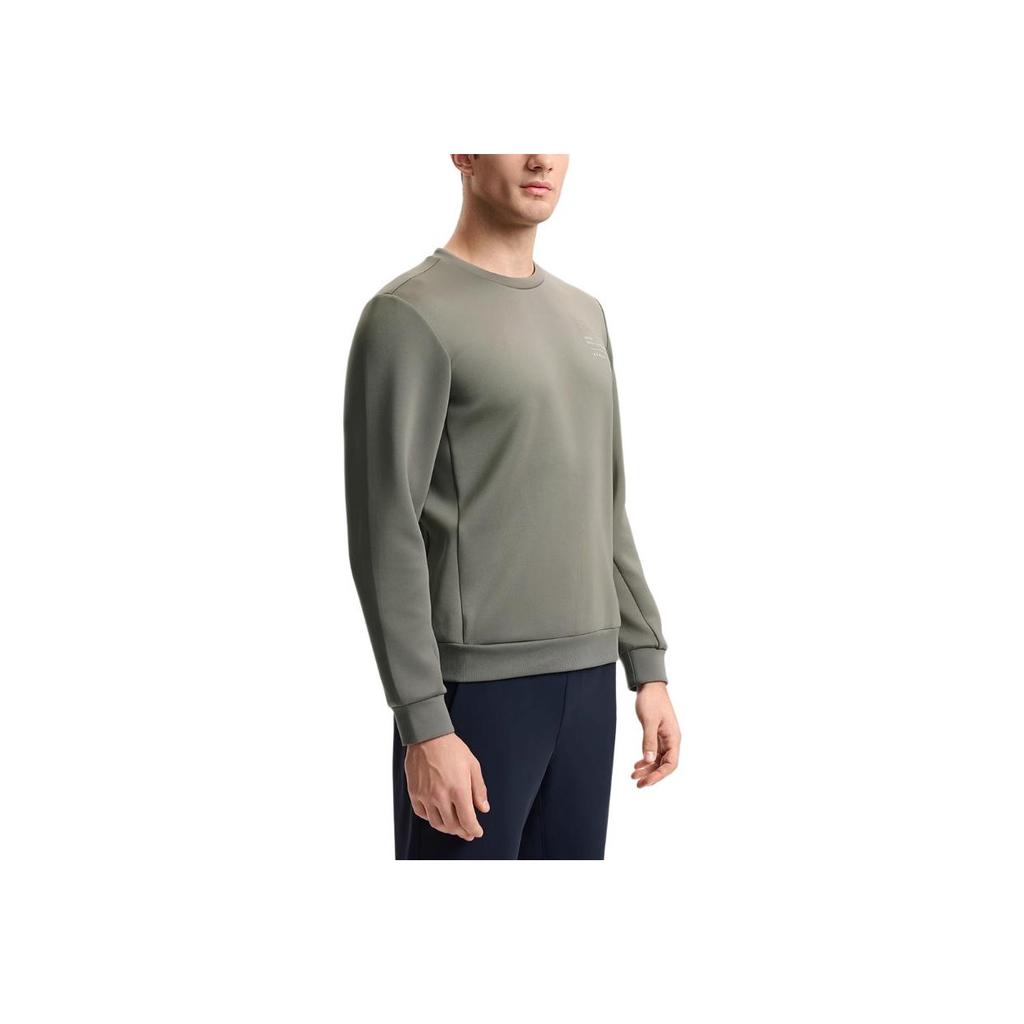 FILA Fitness Casual Comfortable Soft Pullover Round Neck Long Sleeve Sweatshirt Men sweatshirt Smoke-Olive Khaki A11M511218F-DK