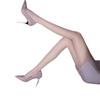 Ultra-Thin Open Crotch Skin Tone Black Stockings - Summer Bare Leg Look for Women