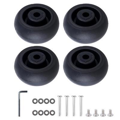 Kit di Ruote di Ricambio per Valigie 4 Pezzi 40x18mm Ruote Girevoli in Gomma Nera Silenziose e Lisce per Valigie Spinner Usurate