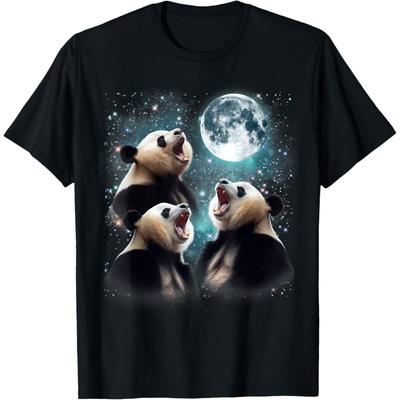 3 Panda Moon Howling Panda Head Funny For Men, Women, Kid T-Shirt