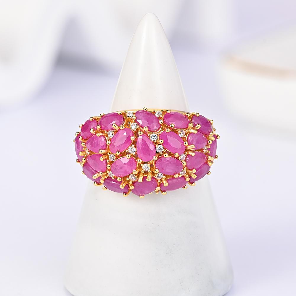 Elegant Natural Ruby Women's Noble Jewelry Set Real Gemstones 925 Steling Siver Earrings Ring for Anniversary and Wedding Gifts
