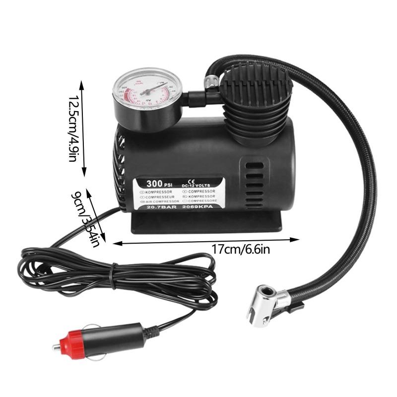 Portable 12V bicycle/car 12V tire inflator inflation mini pump