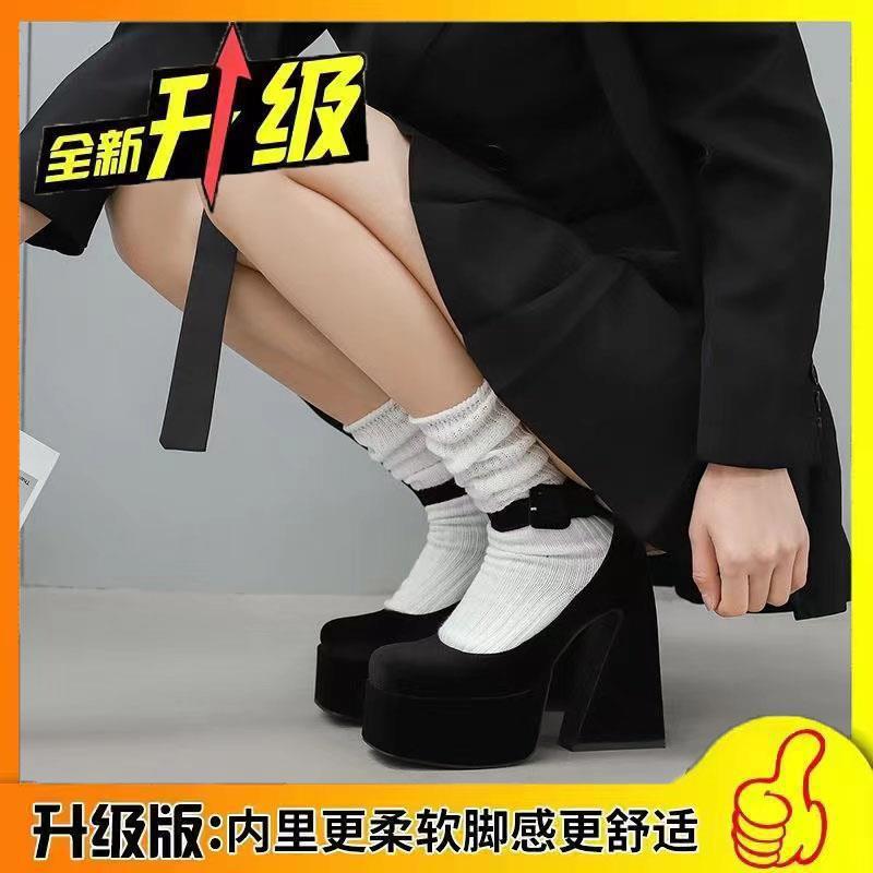 Versatile Mary Jane shoes women s spring new temperament lady single shoes retro high heels tide 35