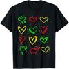 Heart Pattern Juneteenth Black History African American Flag T-Shirt
