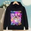 2025 New Autumn/Winter KPop Devil Hunter Cartoon Printed Girls' Hoodie Warm Children's Fashion Casual Children's Clothing Top