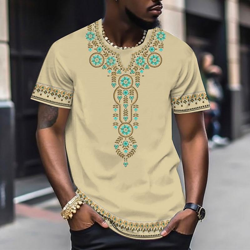 

Men s Graphic Boho T Shirt Short Sleeve T shirt 3D Print Crew Neck Shirt Vintage Designer Ethnic Outdoor Daily 3XL