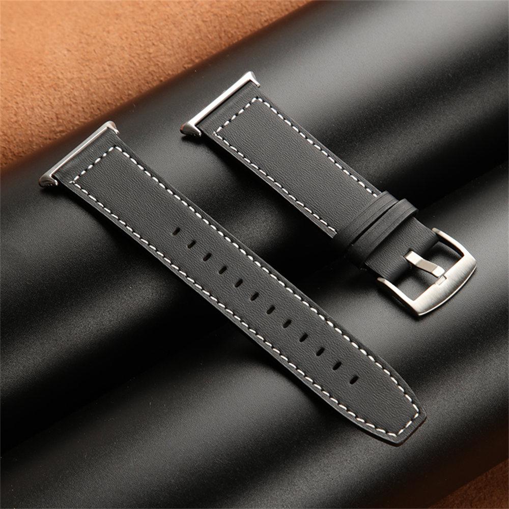 

For Honor Watch 5 Genuine Cow Leather Watchband Replacement Adjustable Strap Brown