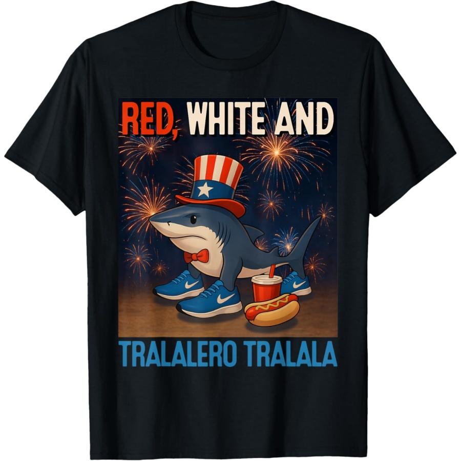 July 4th Tralalero Tralala Independence Day Kids Boys Meme T-Shirt S