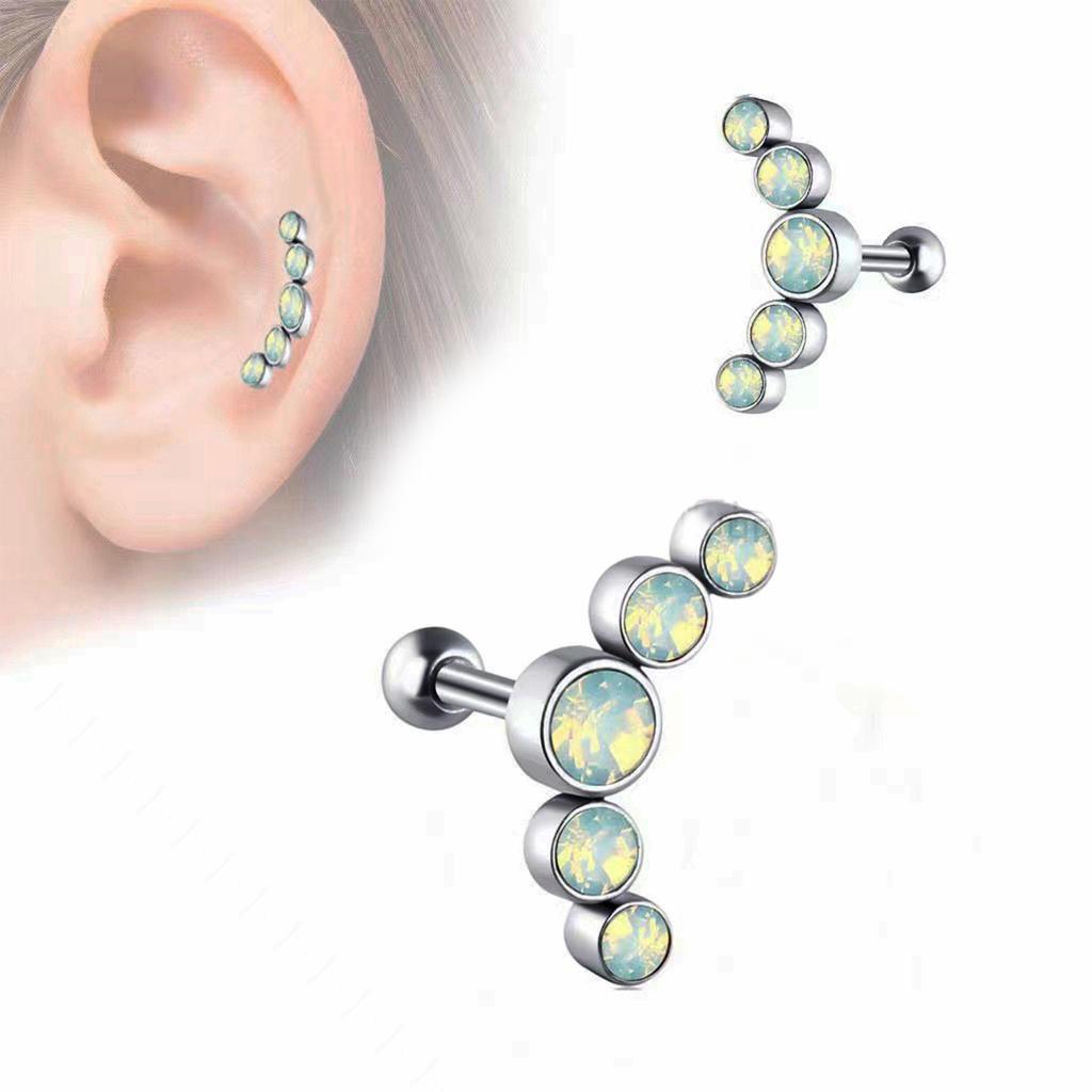 Boucle d'oreille cartilage hélix tragus élégante en acier inoxydable bijou de corps avec cristal tchèque accessoires d'oreille mode