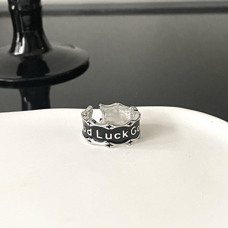 Нишевый Дизайн Темная Личность Счастливый Удачливый Браслет Ретро Эмаль Холодный Ветер Открывающийся Браслет