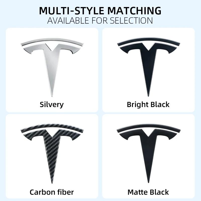 FOR Car Overlay Sticker for Tesla Model 3 Model Y Front Hood Cover Emblem Steering Wheel Rear Trunk Badge Modified Decoration