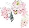 hair ornament set Furisode ceremony Tsumami work pink white silver leaf [Kyoto Usagido] 2-piece coming-of-age wk-279
