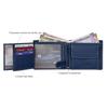 Oliver Blue Leather Wallet for Men, 6 Card Slot