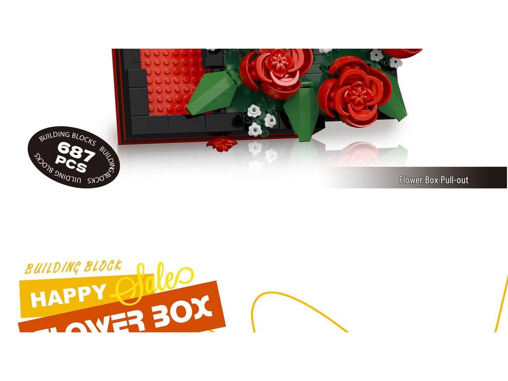 Creative Bouquet Building Set: Rose & Hibiscus Flower Blocks – LEGO Compatible Ornament & Gift