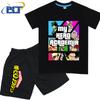 My Hero Academia anime costume kids T-shirt set pure cotton short-sleeved shorts 2-piece set for boys and girls