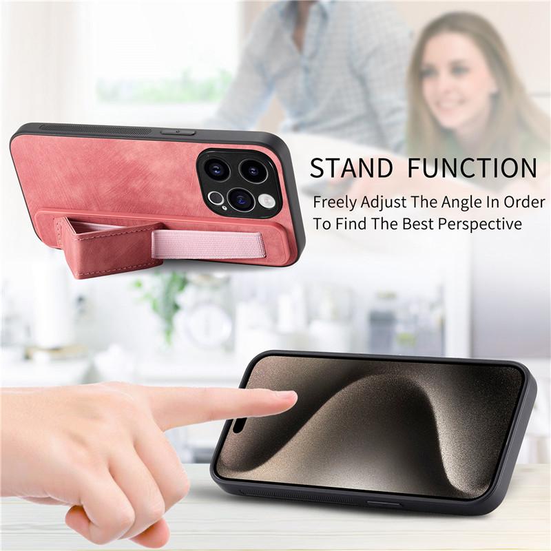 Wrist Strap Leather Phone Case for iPhone 15 Pro Max 14 Plus 13 12 for Samsung Galaxy S24 Ultra S23 S22 S21 FE A35 A25 A15 A05 A54 A24 A14 A53 Cover