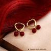 2026 Year of the Horse Red Bean 925 Silver Earrings for Women