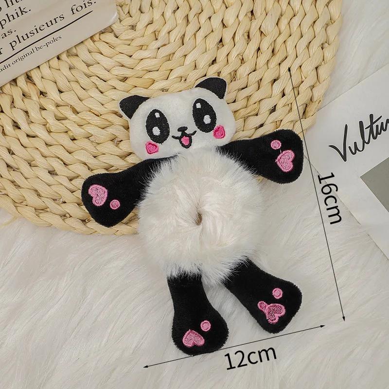 Tier Niedlich Plüsch Elastische Haarbänder Haarschmuck Scrunchies Mode Frauen Mädchen Haaraccessoires Cartoon Panda Katze Kaninchen Frosch
