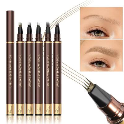 Hochwertiges, 24 Stunden 4 Gabeln natürliches, wasserfestes flüssiges Augenbrauenstift-Makeup, wischfest, 4 Minuten dichtes Augenbrauenstift-Makeup