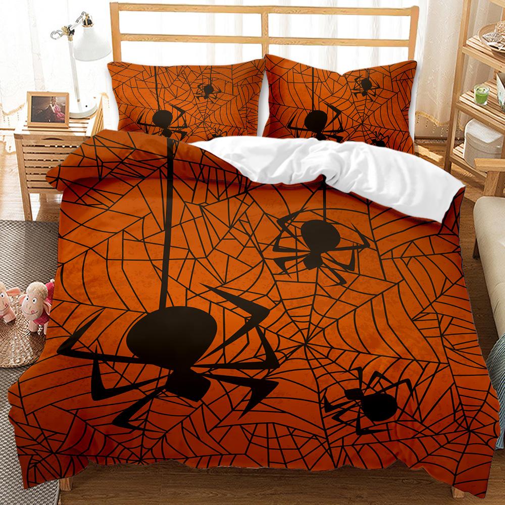Tarantula Printing Bedding Set Microfiber 3D Print Black Brown Spider Comforter Cover Set Insect Theme Duvet Cover
