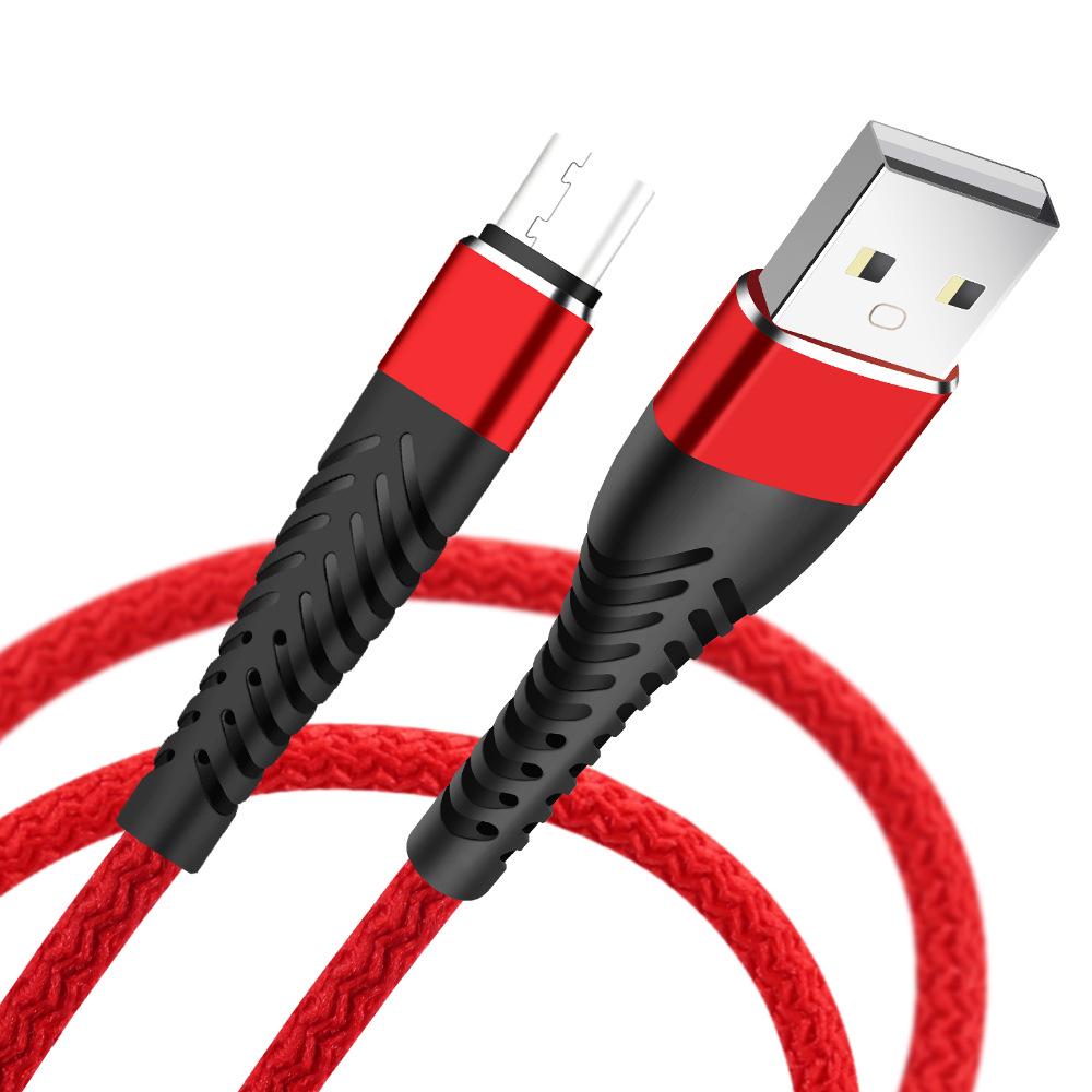 2.4A Fast Charging Pin Weave Cable for Apple, Android, Type-C Mobile Phones
