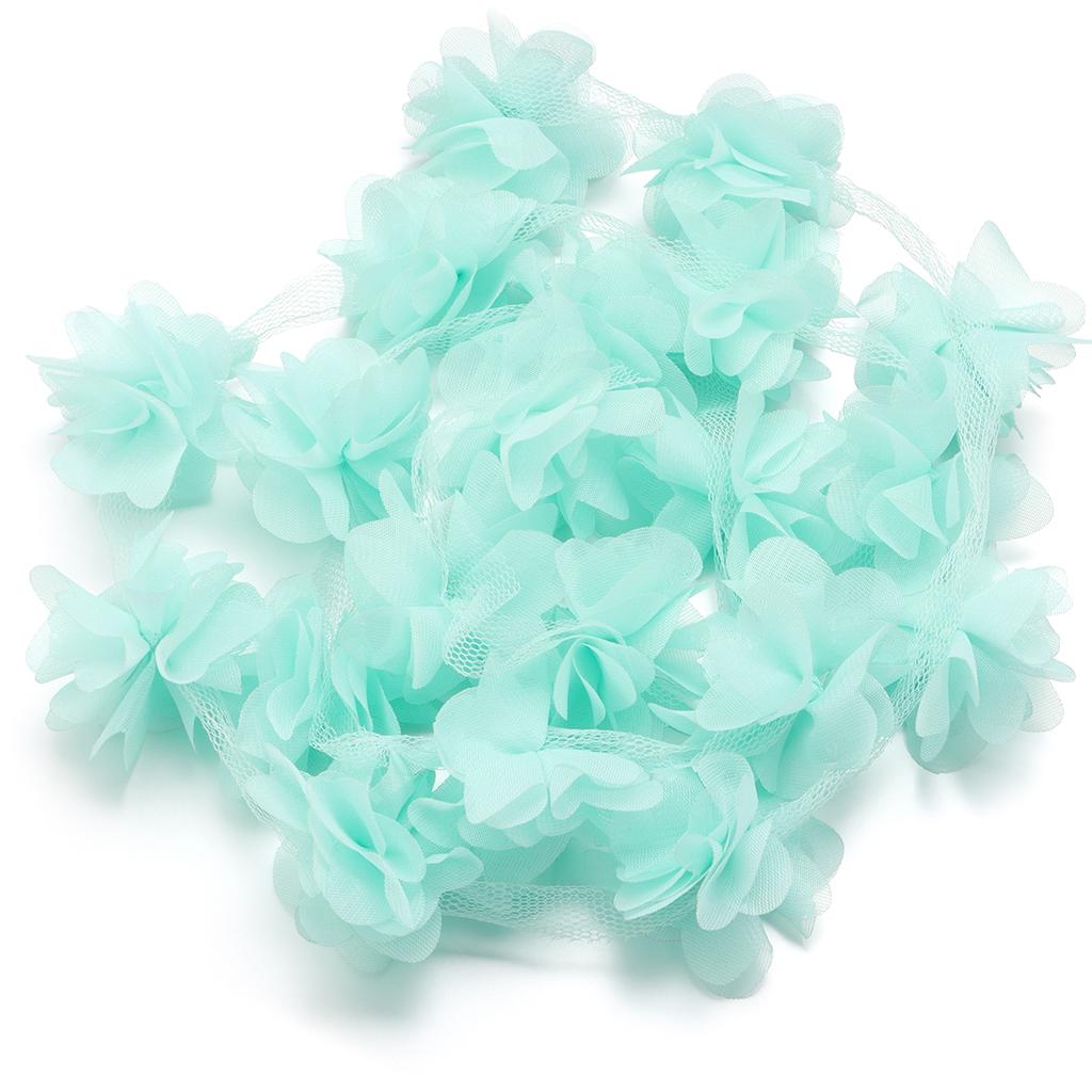 20pcs 5.5cm Chiffon Cluster Flowers Colorful Artificial Flowers For DIY Wedding Party Lace Trim Clothing Gifts Decor Accessories