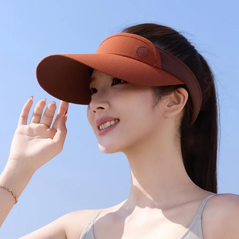 Summer Sun Protection Hat With Letter Embroidery For Outdoor Running And Cycling Enthusiasts